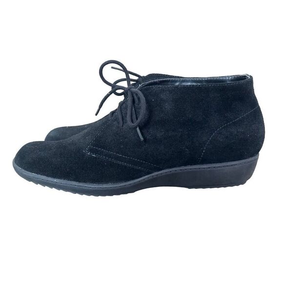 Aerosoles WIDE SIZE Black Pine Tree Suede Booties. Women’s Size 11 Wide - Picture 3 of 10